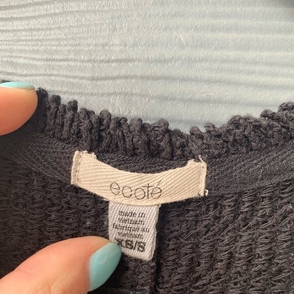 Ecote Black Knit Shrug Shawl Size XS S - Picture 3 of 4